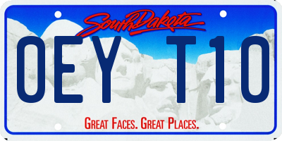 SD license plate 0EYT10