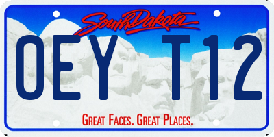 SD license plate 0EYT12