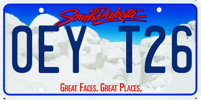 SD license plate 0EYT26