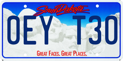 SD license plate 0EYT30
