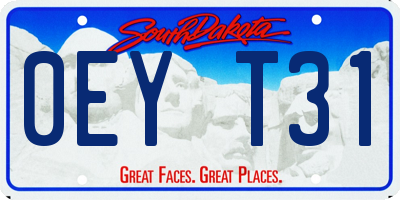 SD license plate 0EYT31