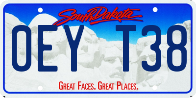 SD license plate 0EYT38