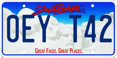 SD license plate 0EYT42