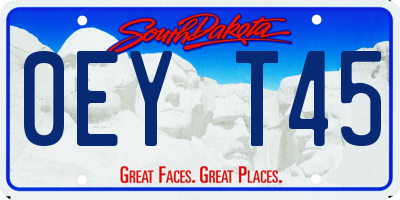 SD license plate 0EYT45