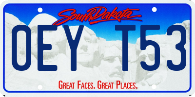 SD license plate 0EYT53