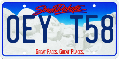 SD license plate 0EYT58