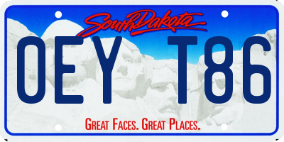 SD license plate 0EYT86
