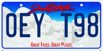 SD license plate 0EYT98