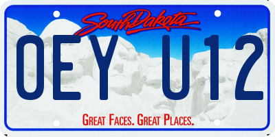 SD license plate 0EYU12