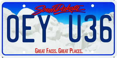 SD license plate 0EYU36
