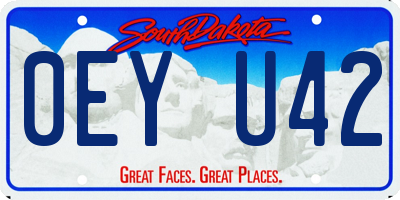 SD license plate 0EYU42