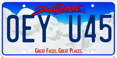 SD license plate 0EYU45