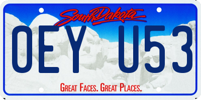 SD license plate 0EYU53