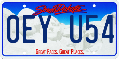SD license plate 0EYU54