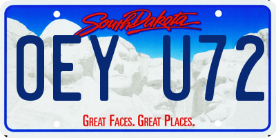 SD license plate 0EYU72