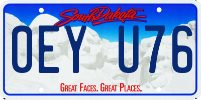 SD license plate 0EYU76