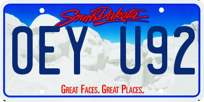 SD license plate 0EYU92