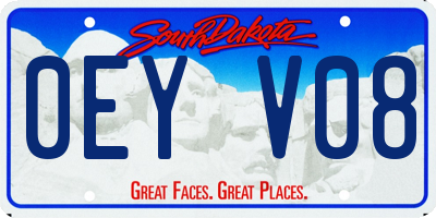 SD license plate 0EYV08