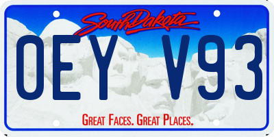 SD license plate 0EYV93