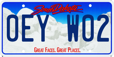 SD license plate 0EYW02