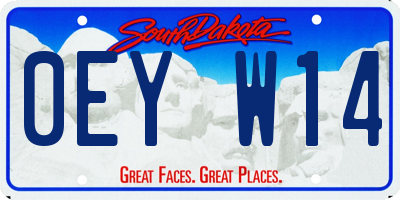 SD license plate 0EYW14