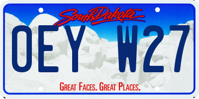 SD license plate 0EYW27