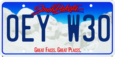 SD license plate 0EYW30