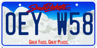 SD license plate 0EYW58