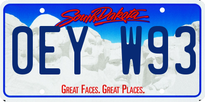 SD license plate 0EYW93