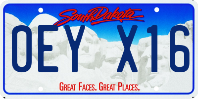 SD license plate 0EYX16