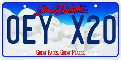 SD license plate 0EYX20
