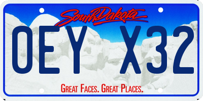 SD license plate 0EYX32