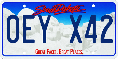 SD license plate 0EYX42