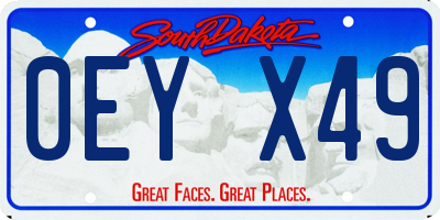 SD license plate 0EYX49