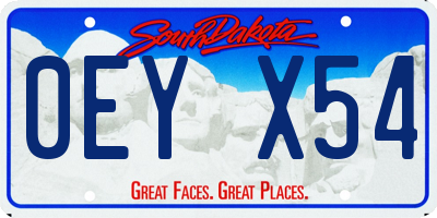 SD license plate 0EYX54