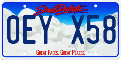 SD license plate 0EYX58