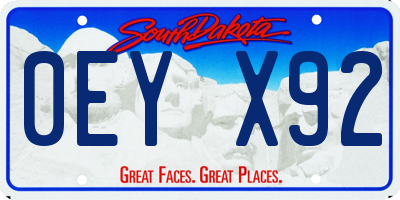 SD license plate 0EYX92