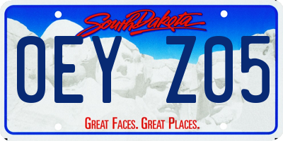SD license plate 0EYZ05