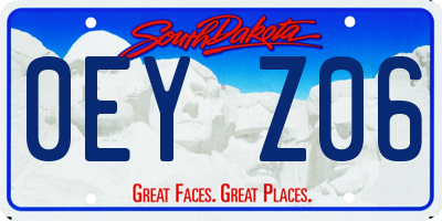 SD license plate 0EYZ06