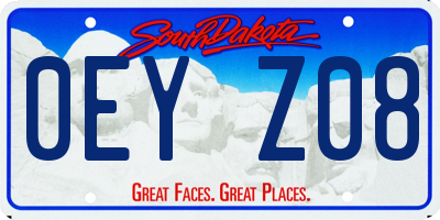 SD license plate 0EYZ08