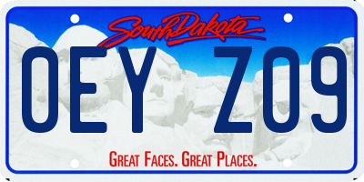 SD license plate 0EYZ09