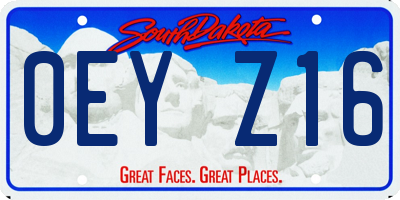 SD license plate 0EYZ16
