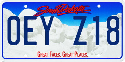 SD license plate 0EYZ18