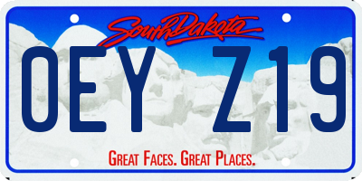 SD license plate 0EYZ19