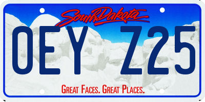 SD license plate 0EYZ25