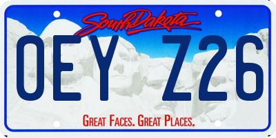 SD license plate 0EYZ26