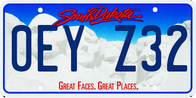 SD license plate 0EYZ32