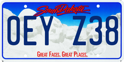 SD license plate 0EYZ38