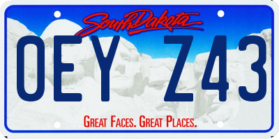SD license plate 0EYZ43