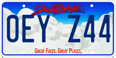 SD license plate 0EYZ44